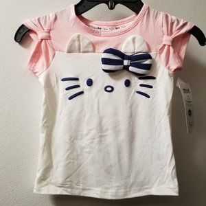 Hellow Kitty 3D applique bow tee new